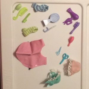 Barbie/doll accessories scissor brush curling iron